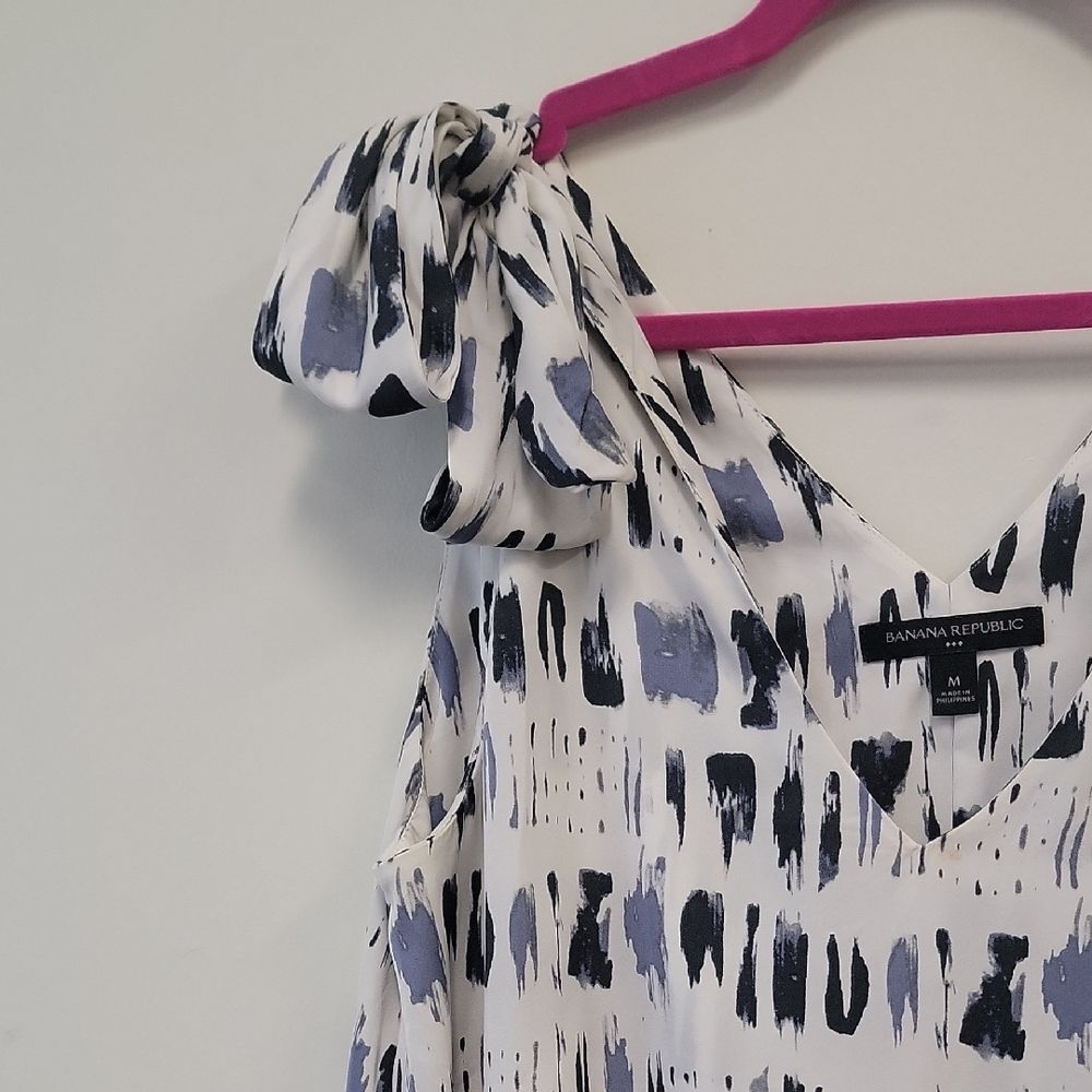 Banana Republic Maxi Dress Blue White Size M - Picture 6 of 10